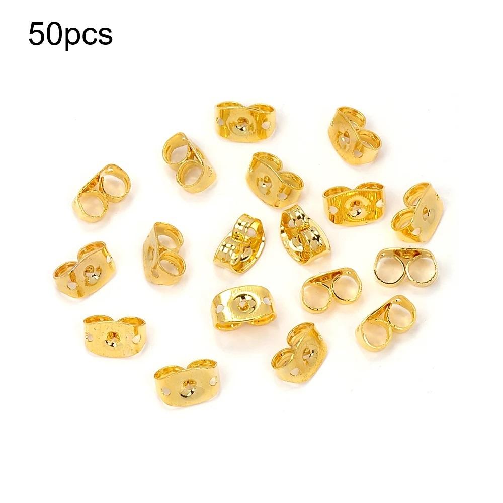 100pcs Gold Color 316L Stainless Steel Earring Studs DIY Ear Blank Post Pins 3-12mm Flat Round Tray Base Ear Jewelry Making DIY