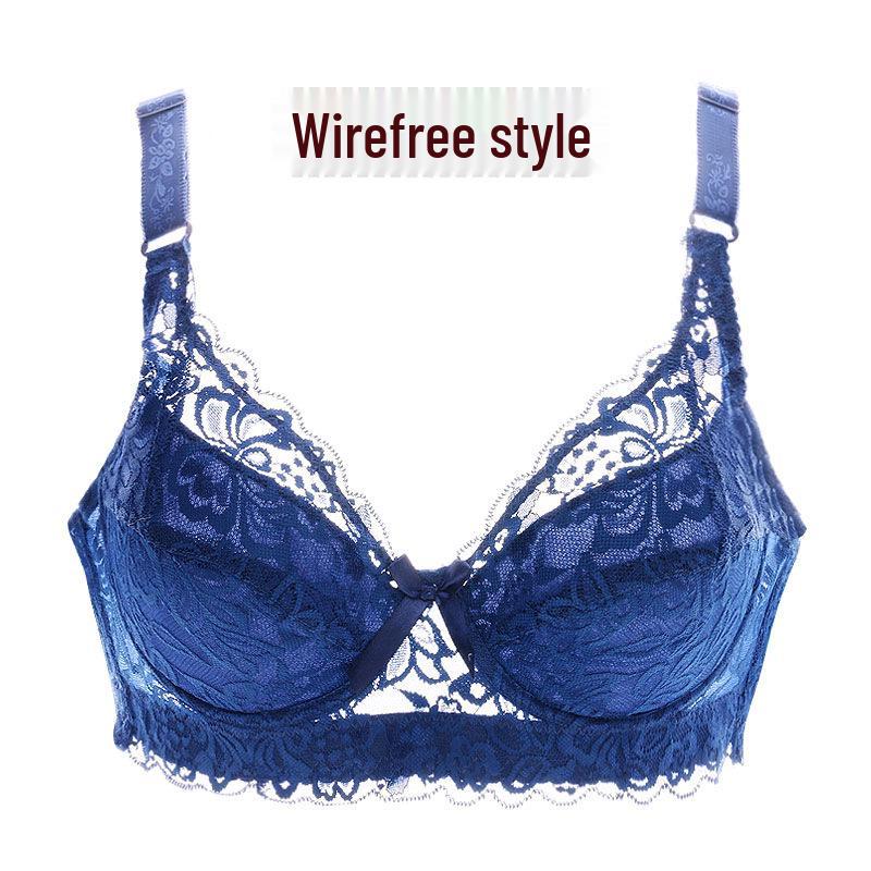 Plus Size Wireless Push-Up Lace Bra - Comfortable Support for Women