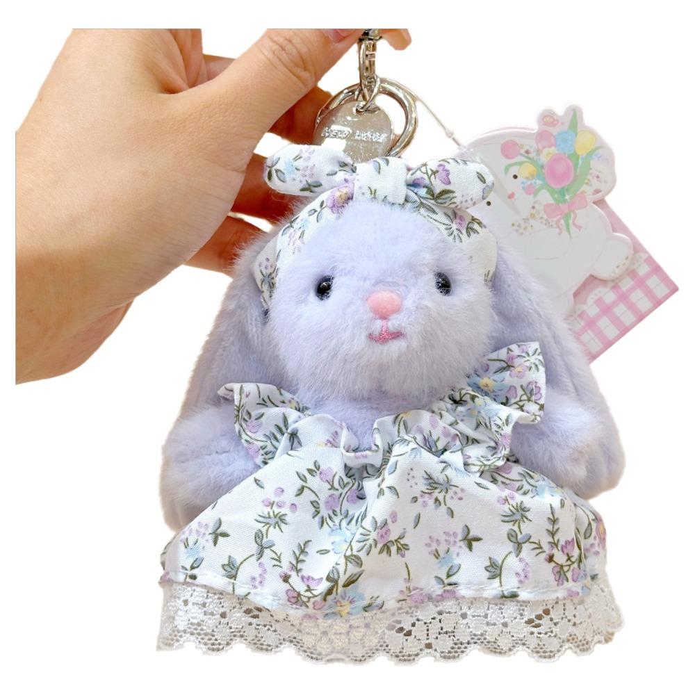 

Cartoon Doll Keychain Kawaii Rabbit Keychain Fashion Plush Rabbit Key Ring Bag Charm фиолетовый