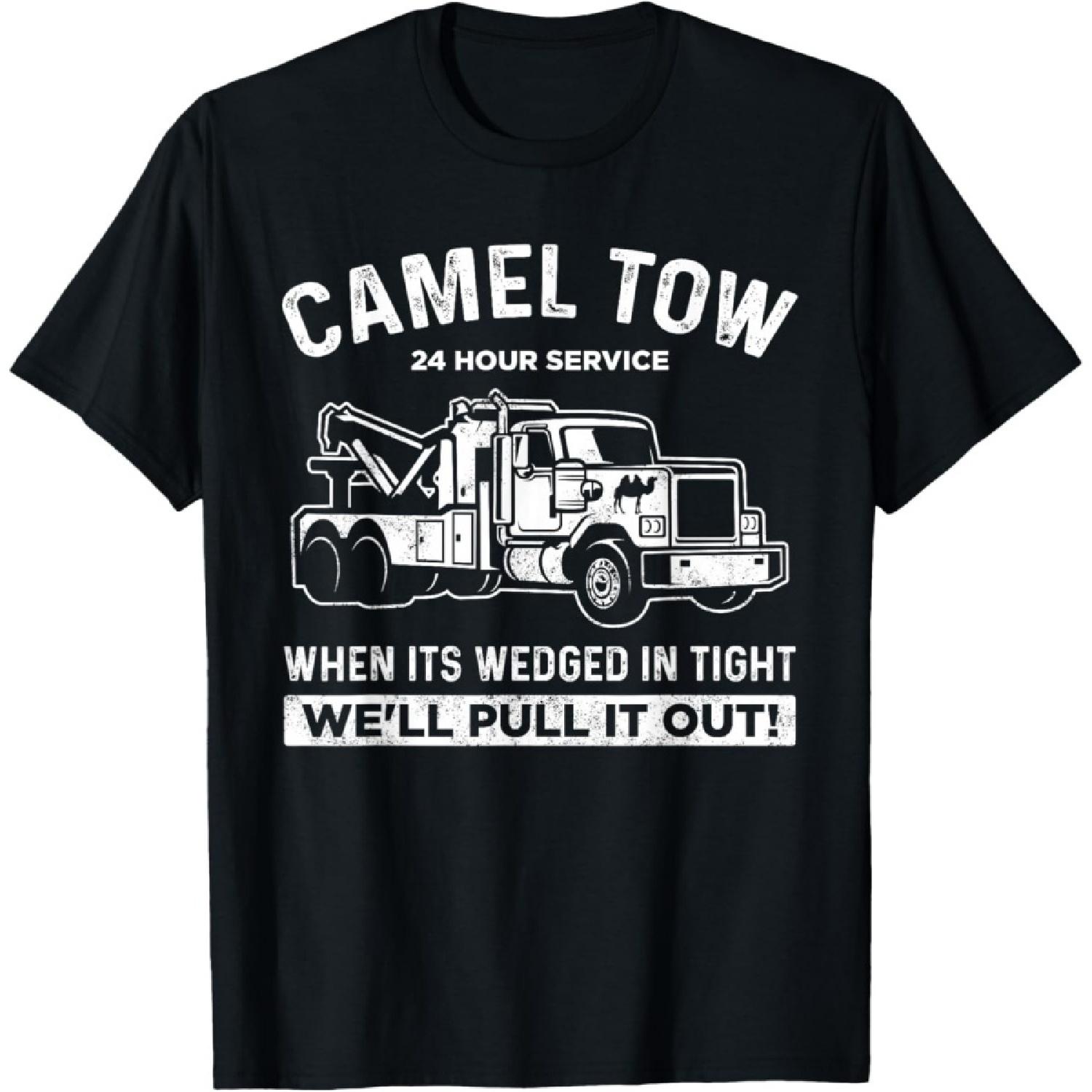 Рубашка с верблюдом, буксирующим машину, Эвакуатор, Взрослый юмор, Футболка с верблюдом, буксирующим машину S