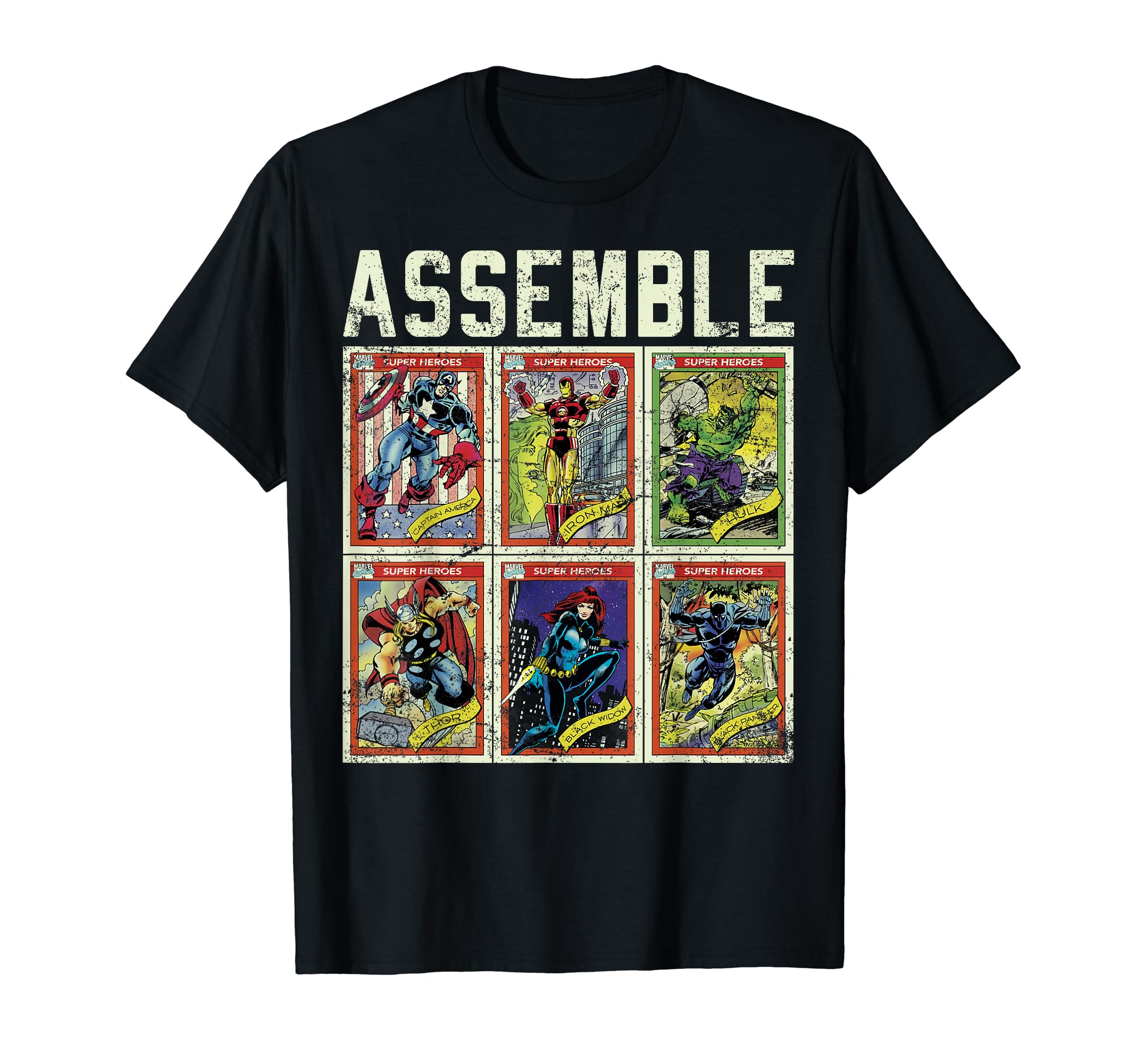 

Marvel Assemble Avengers Trading Card Stack Poster T-Shirt