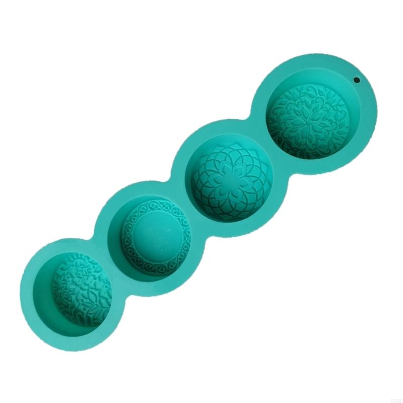 92MF Flower Pattern Silicone Molds for Epoxy Resin Home Decoration 4 Cavities Fondant Silicone Mold for Cake Baking