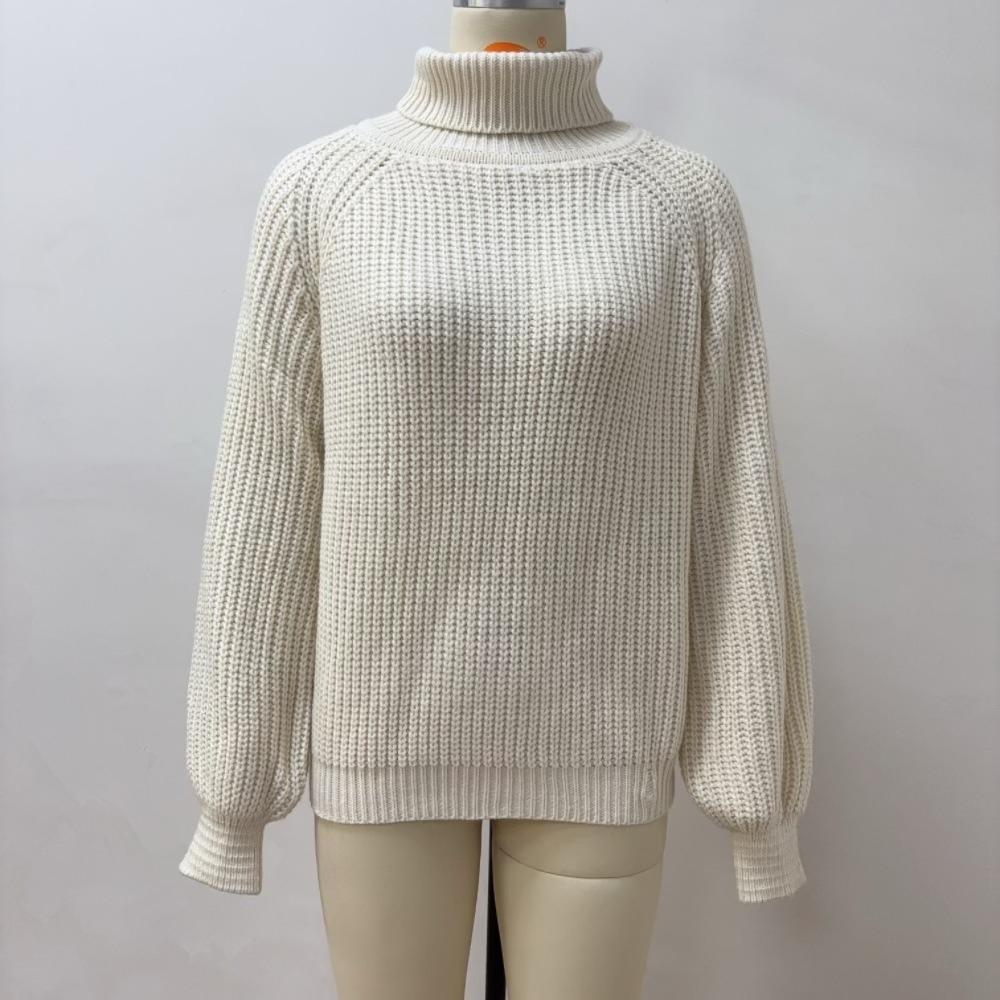 Turtleneck sweater women's knitted loose new turtleneck thickened autumn and winter solid color casual sweater