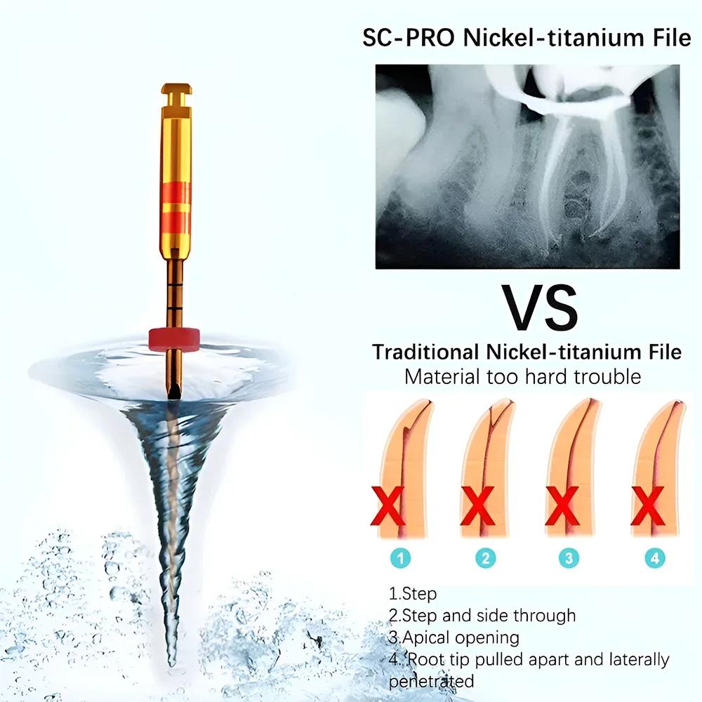 COXO SOCO PRO Dental Endodontic Rotary Files Heat-Activated Rotary Nitinol Tooth Pulp Files Thermally Activated Nickel-Titanium