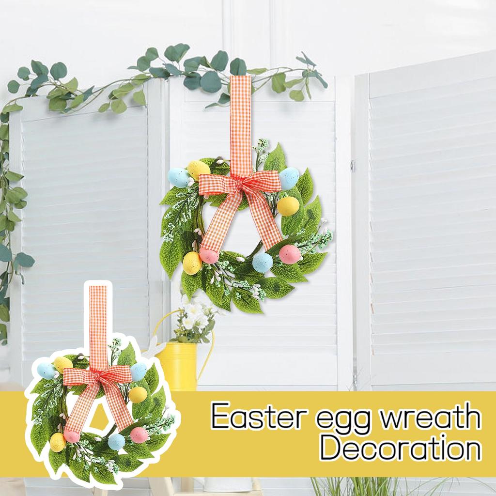 Miniature Easter Wreath, Suitable For Kitchen Cabinets, Miniature Spring Artificial Easter Egg Wreath.