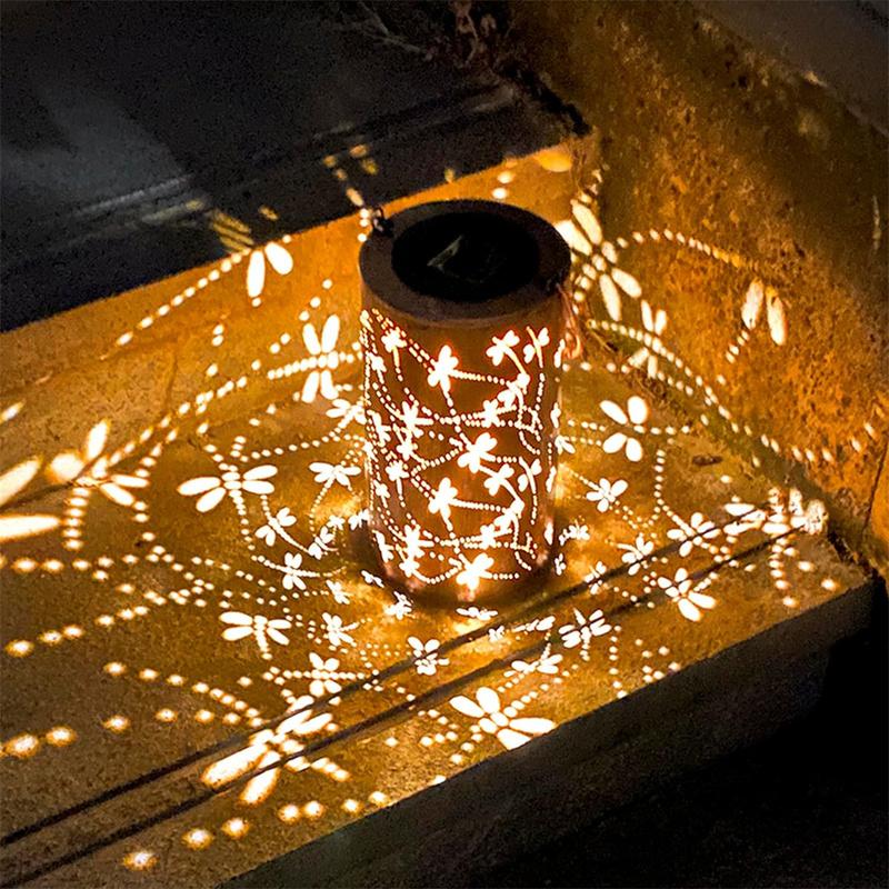 Butterfly Solar Lanterns Outdoor Waterproof Hanging Lights, Metal Decorative LED Solar Light for Yard Patio Porch Balcony Decor