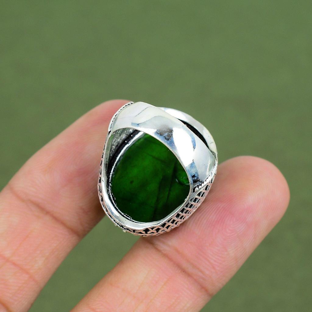 Green Fire Labradorite Ring 925 Sterling Silver Ring Statement Jewelry Gemstone Ring For Gift Handmade Silver Jewelry Available In Ring Size