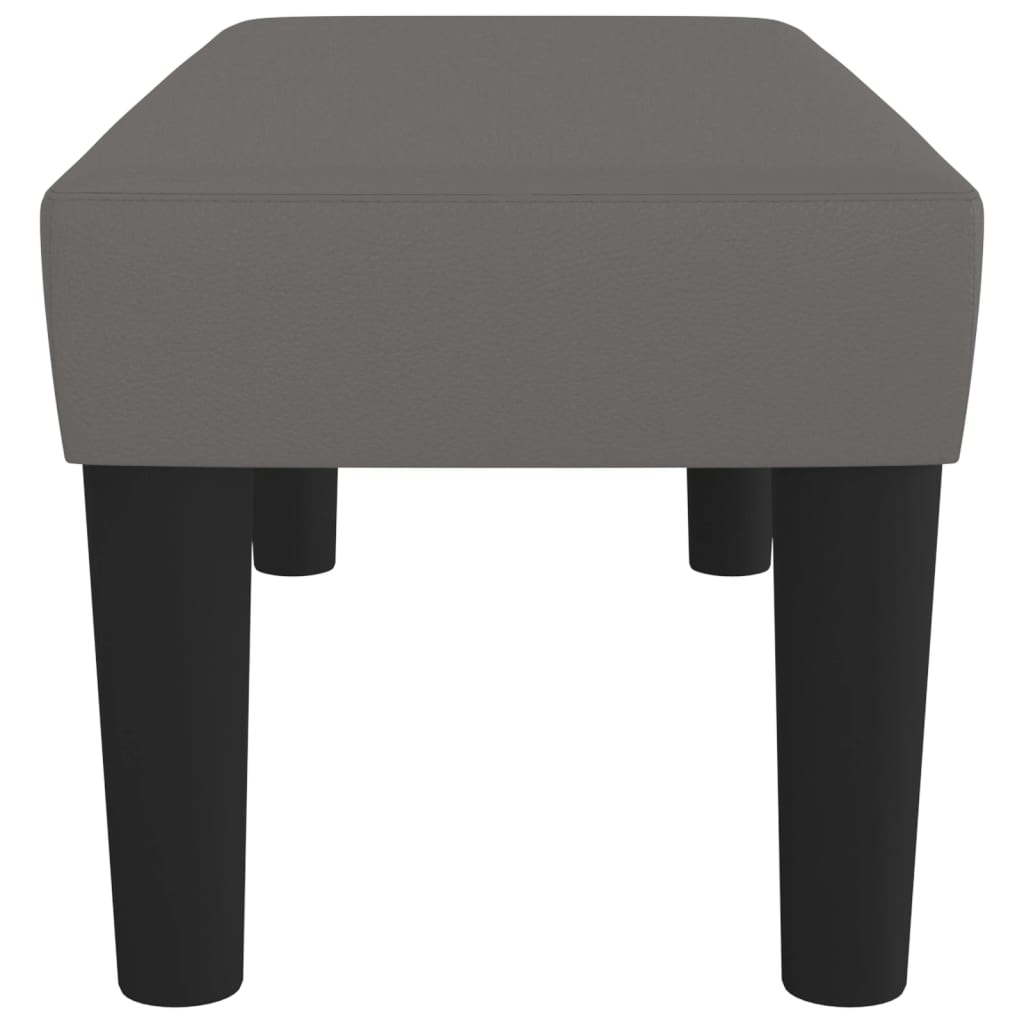Gray Bench 70 X 30 X 30 Cm Faux Leather