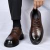 High-end men's leather shoes soft-soled formal wear business new leather hollowed-out breathable casual groom wedding shoes men