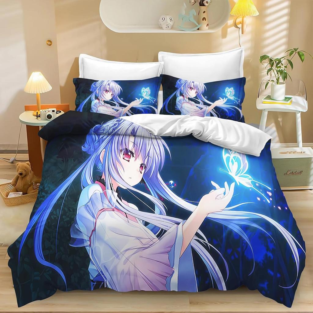 Japanese Anime Girls Cover Set Bedding Comforter Sets,3D Children'S Bedding Set,3D Printed Duvet Cover Microfiber Bedroom Decor