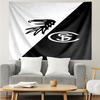 Red And White Stripes With Crest Tapestry, Unique Design Tapestry, Suitable for Bedroom,Livingroom, Playroom,Heartwarming Fan Holiday Gifts