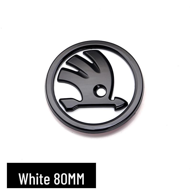 Compatibil cu Skoda: Embleme Negre Față & Spate Octavia, Fabia 80MM, Emblemă Spate 90MM