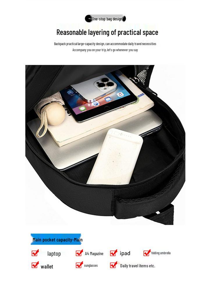 Men's Business Casual Laptop Backpack - Large Capacity, Versatile for Students and Short Trips