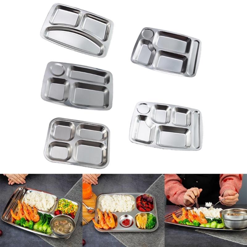 Rectangular Divided Plate Dinner Tray Dinner Plate Suitable for Meal and Snacks