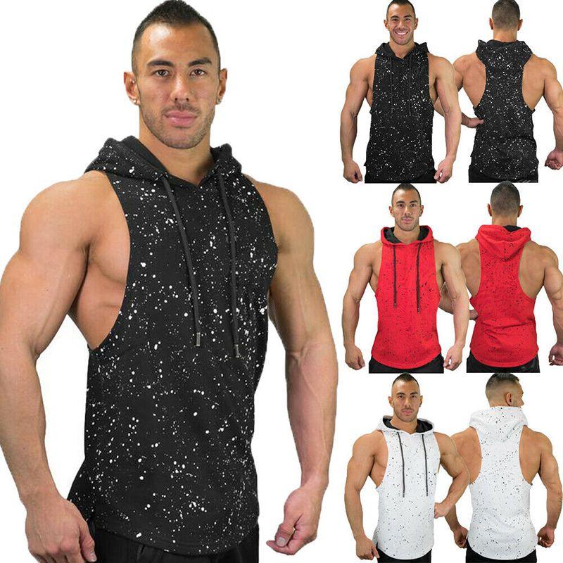 Gym Clothing Men Bodybuilding Stringer Hoodie Tank Top Muscle Shirt New Tee