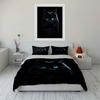 Black Cat with Blue Eyes Set Bedding Duvet Cover Set Duvet Cover Pillowcases (1 * Duvet Cover 2 * Pillowcases, without duvet insert)