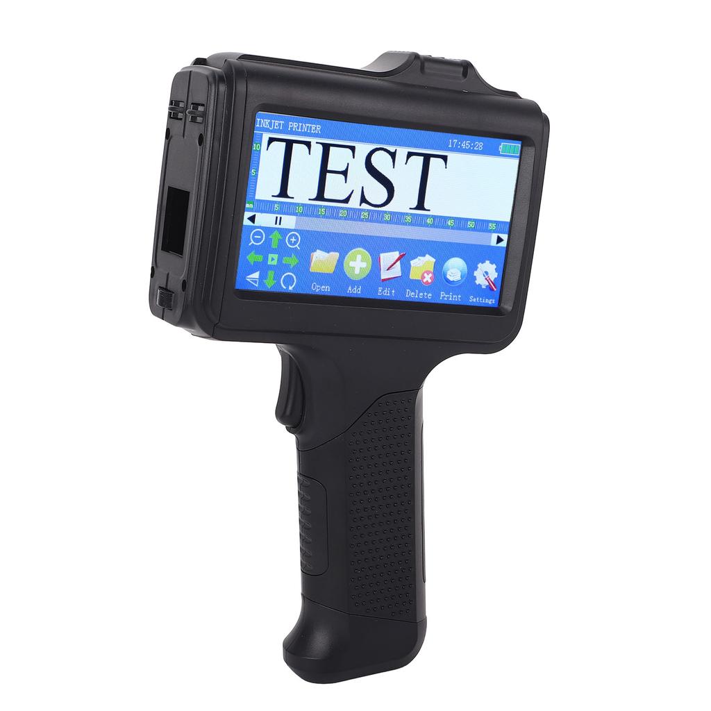 Handheld Inkjet Printer 2 12.7mm Adjustable 4.3 Inch Touch Screen Portable Inkjet Coder with 42ml Black Ink Cartridge