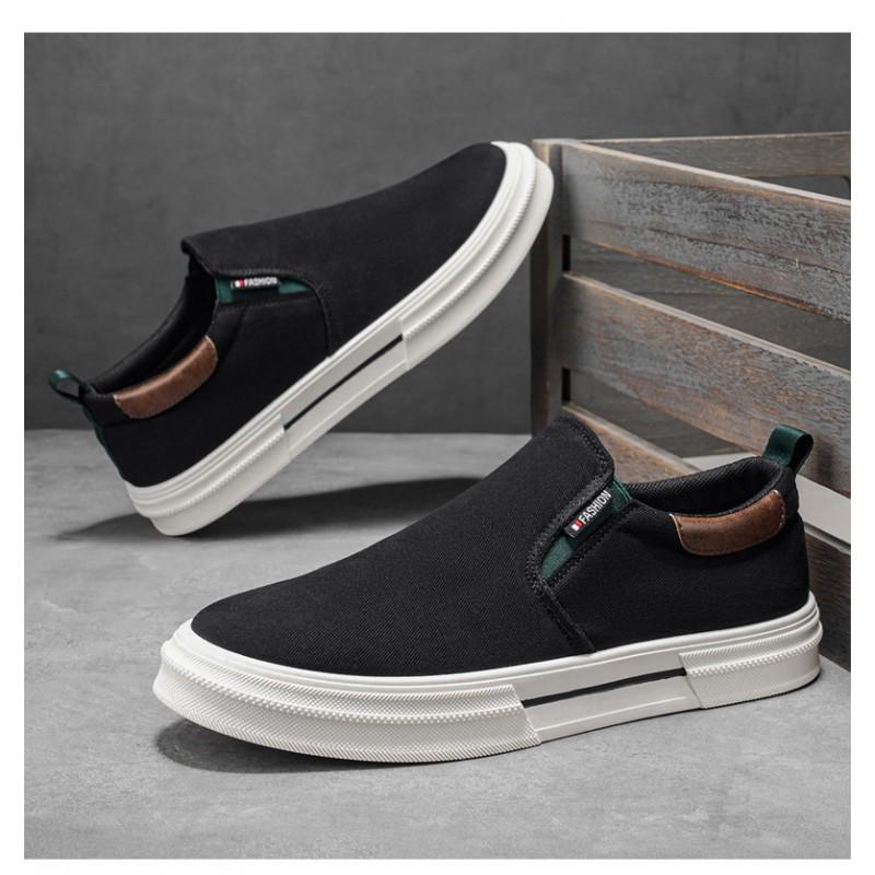 Mens Canvas Slip-On Loafers Casual Comfort Shoes Daily Wear