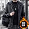Mens Black Faux Leather Hooded Jacket Slim Fit Casual Biker Style Youth