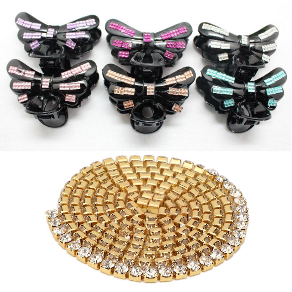   Resin     Rhinestones Chain Trim Ribbon Roll Sewing Craft Decoration (#01)