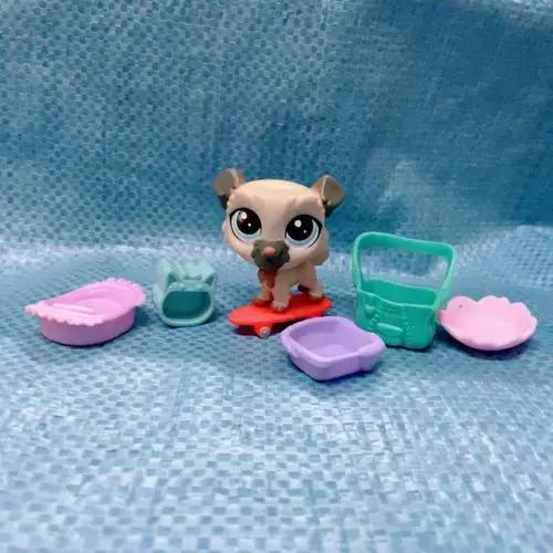 Hasbro Littlest Pet Shop Cartoon Q Edition Animal Mini Stands Short Hair Kitten Dog Cute Big Eye Children's Figures Toy