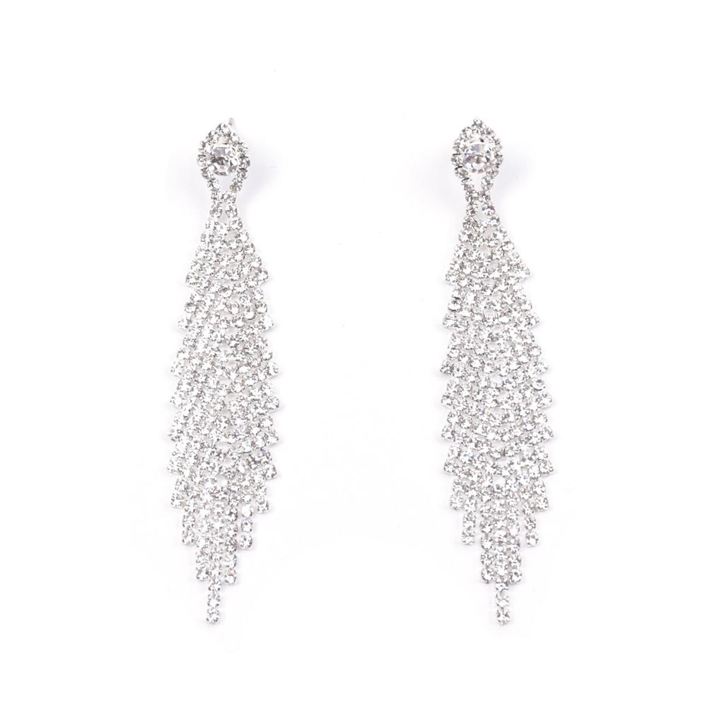 A Pair of Exaggerated Large Earrings, Women's Long Style, Round Face with Diamonds To Show Off Thinness, Fashionable and Trendy Personality