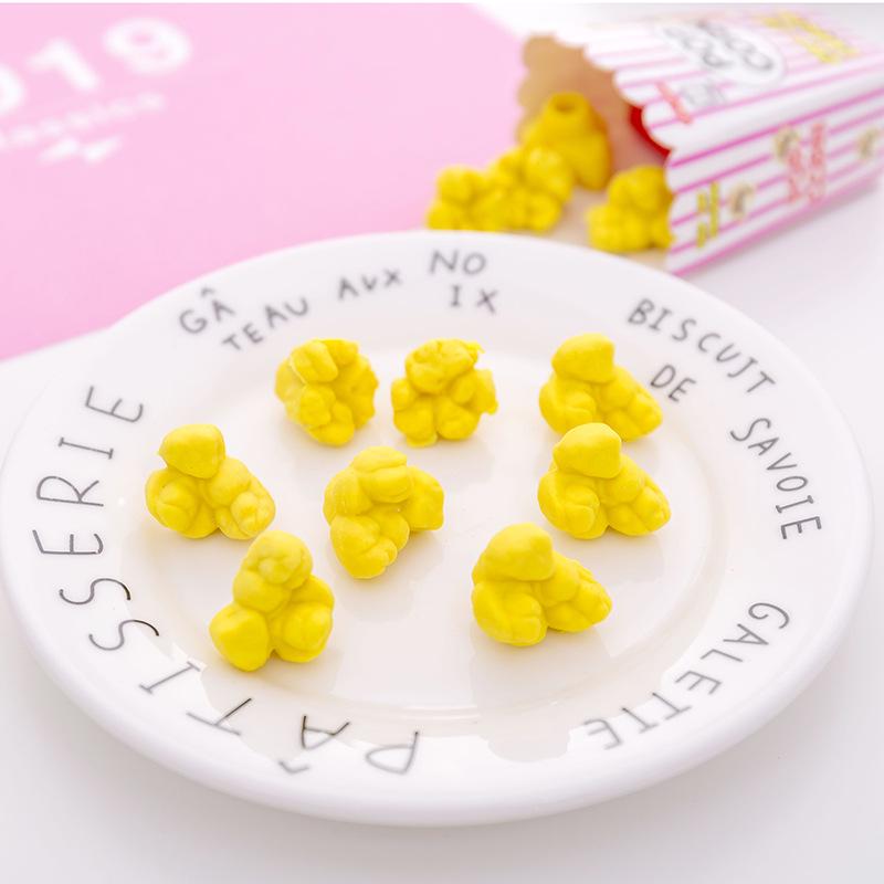 Cartoon Popcorn-Shaped Eraser for Primary Students - Cute Learning Stationery Gift