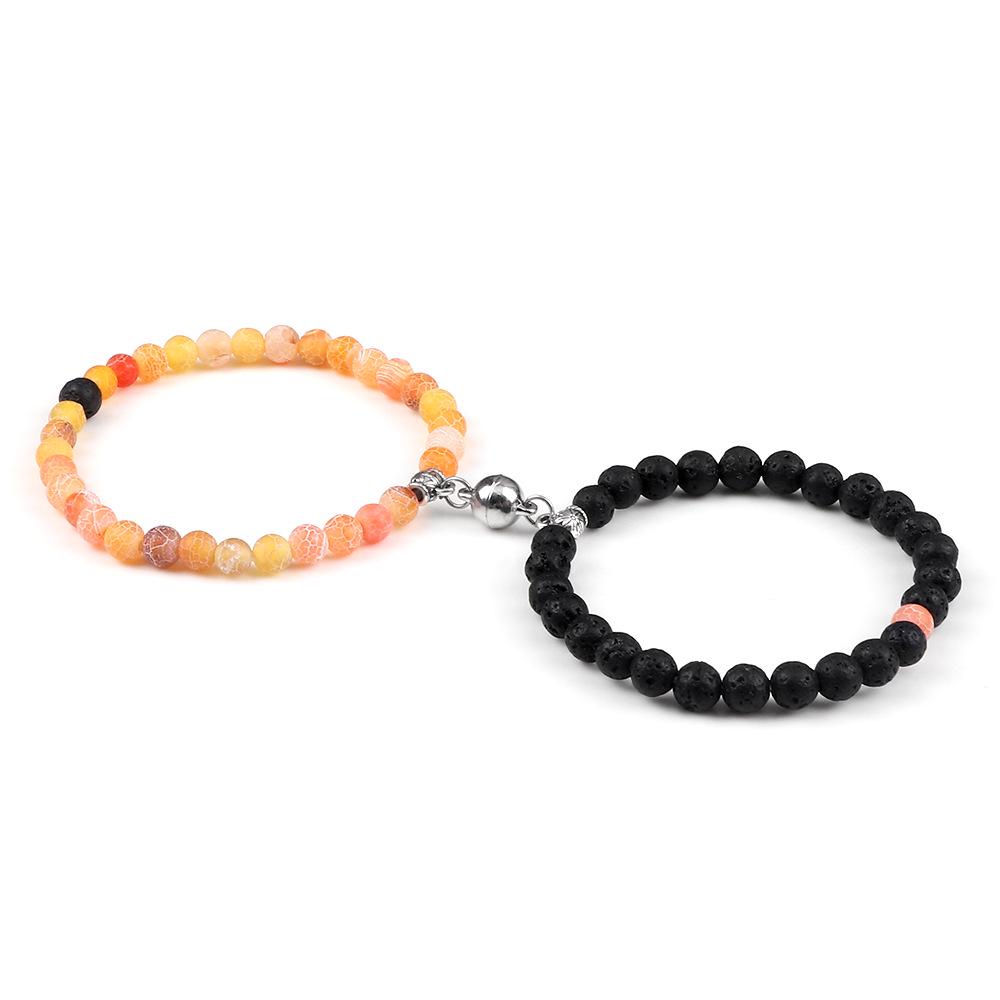 6mm Magnetic Couple Bracelets Set - Memorial Gift for Him & Her