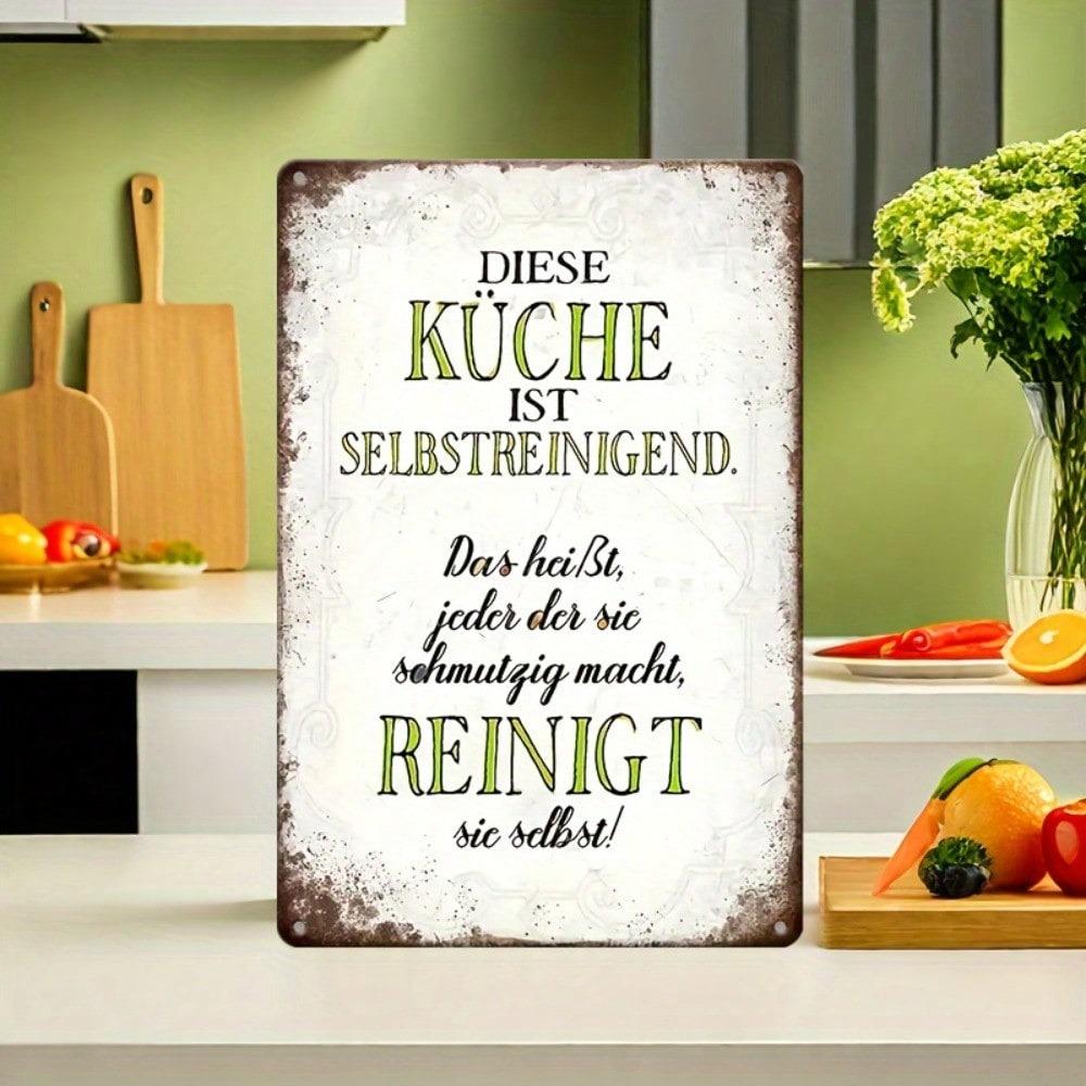 Vintage Metal Wall Art German Quote Kitchen Sign Rustic Farmhouse Decor