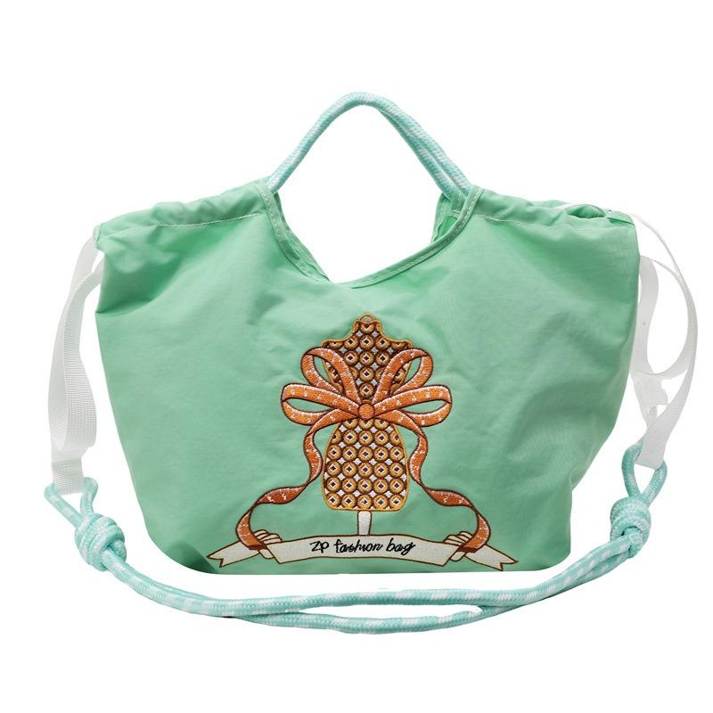 Niche shopping bag Embroidery flower portable small satchel bag Lightweight shopping messenger bag Mobile phone bag Women's fashion shoulder bag