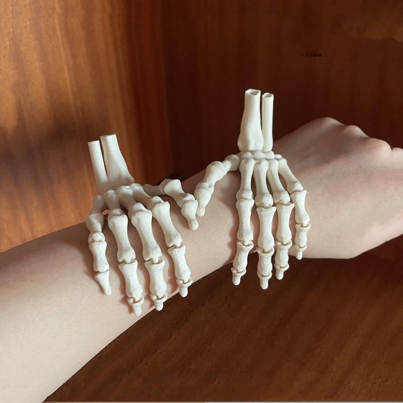 3D-printad Realistisk Flexibel Ledad Skeletthand Modell Spöke Halloweenfest Dekoration Hemprydnad