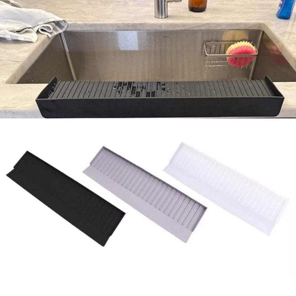 Silicone Kitchen Sink Water Baffle Splash-proof Drainable Sink Edge Protector Cuttable Sink Rim Splash Protector Countertop
