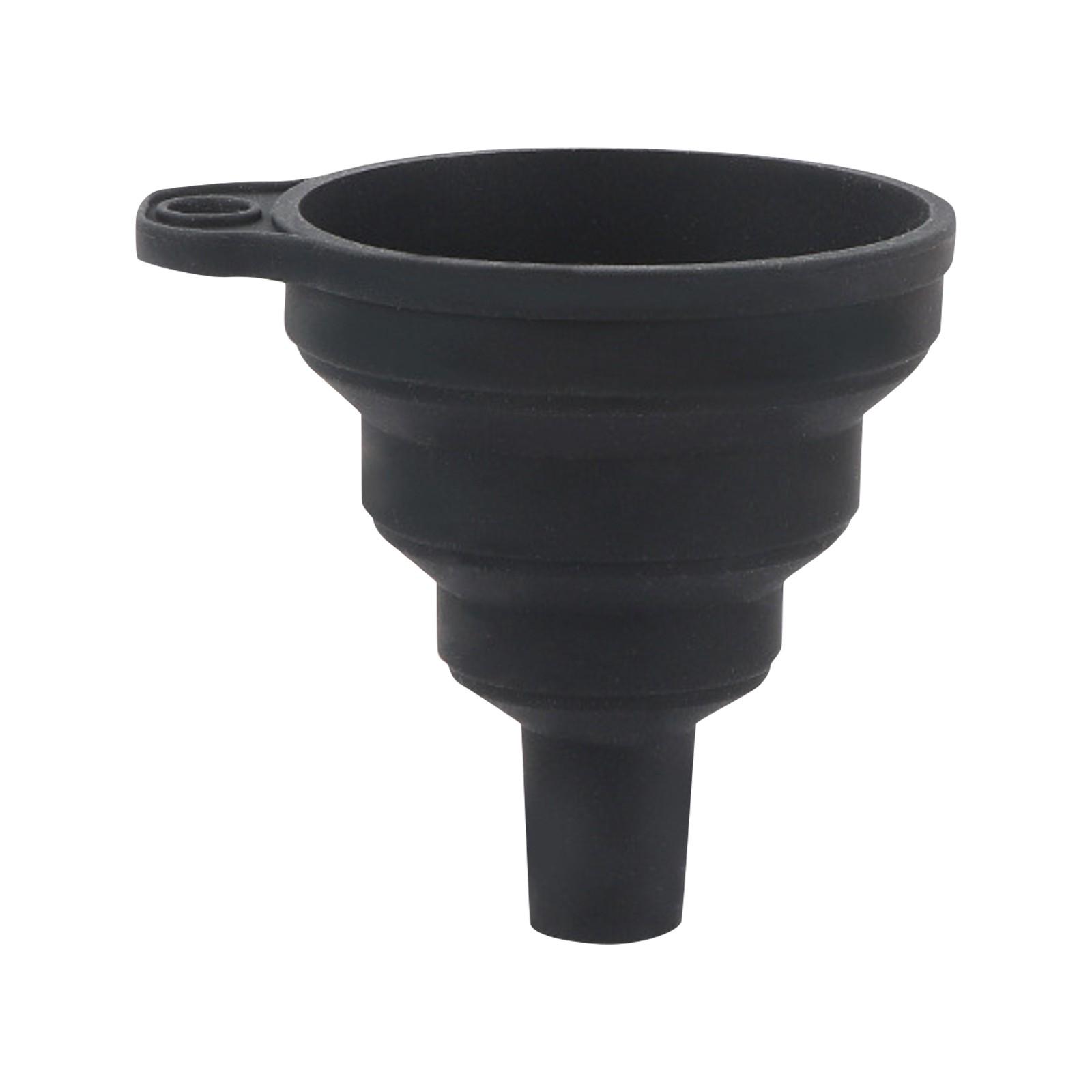 Collapsible Silicone Funnel Portable, Durable, Space-Saving Kitchen Tool for Liquid Transfer and Easy Storage чёрный