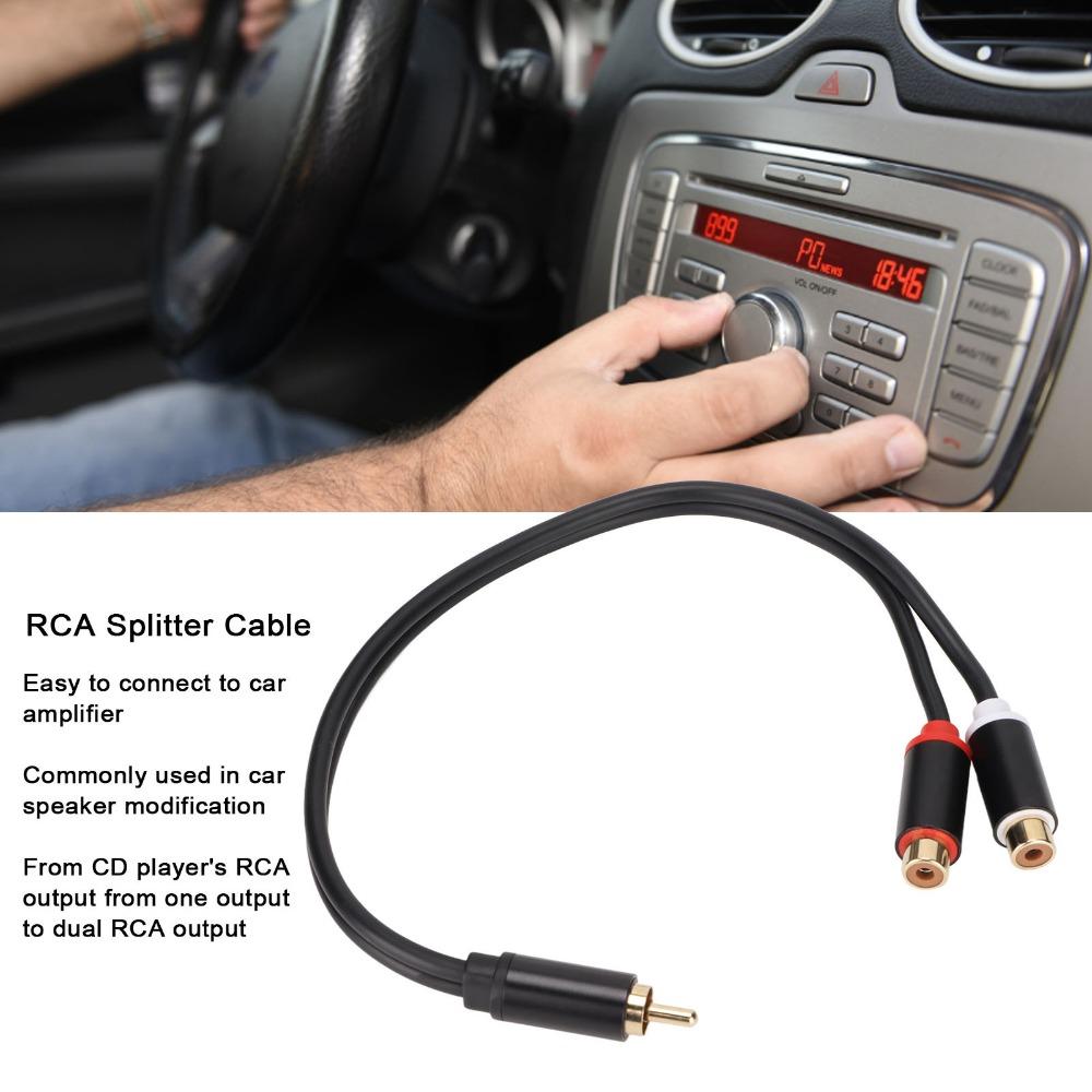 2PCS Plug and Play 1 Male to 2 Female 0.3m/11.8in for RCA Y Adapter Cable  Audio Video