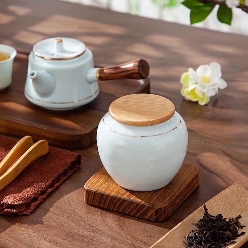 Hao Ai Jia Celadon Side Handle Tea Set