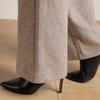 Women's High-Waist Wool Blend Wide-Leg Pants