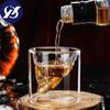 Tazza da Caffè Tazza in Vetro a Doppia Parete con Testa di Teschio di Cristallo W skey Vino Vodka Bar Club Bicchiere da Birra Vino
