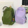 Schoolbag1011 New Solid Color Corduroy Fashion Casual Backpack Women's Simple Design Lightweight Couple Plush Backpack Women