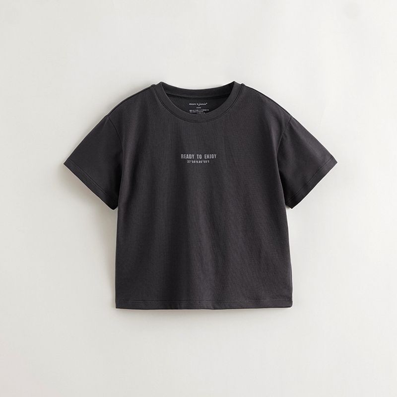[Cool Feeling] Mark Jenny Boys' Trendy Cool Letter Short-Sleeve T-Shirt Children's Top Summer New Style 550667