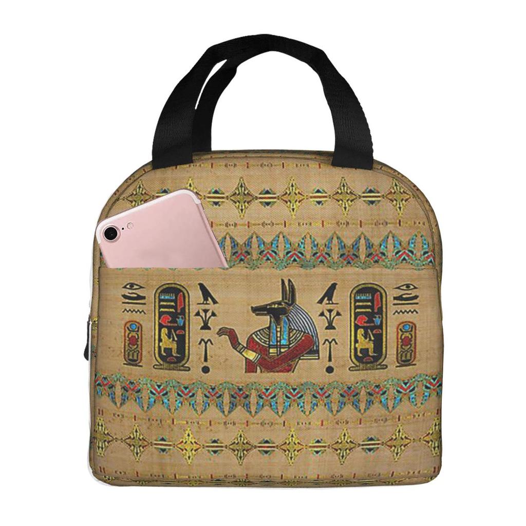 Anubis Egyptian God Insulated Lunch Bag for Women Office Cooler Thermal Food Box Tote Leakproof Lunch Boxes Container