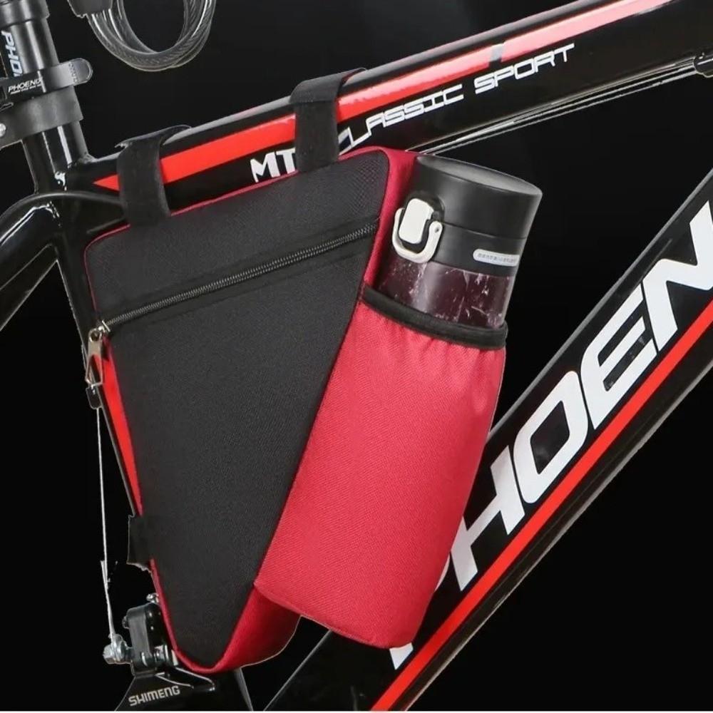 With Bottle Pocket Bicycle Front Frame Bag Waterproof Cycling Top Tube Bag Cycling Accessories