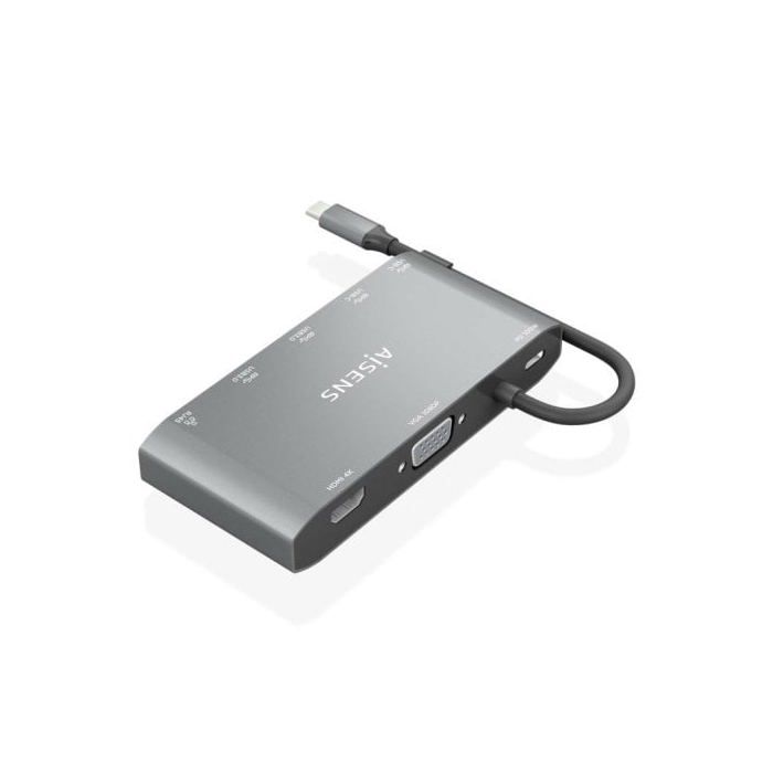 Hub USB - AISENS - ASUC-8P010-GR - 8 Ports - Gris - Compact Et Portable