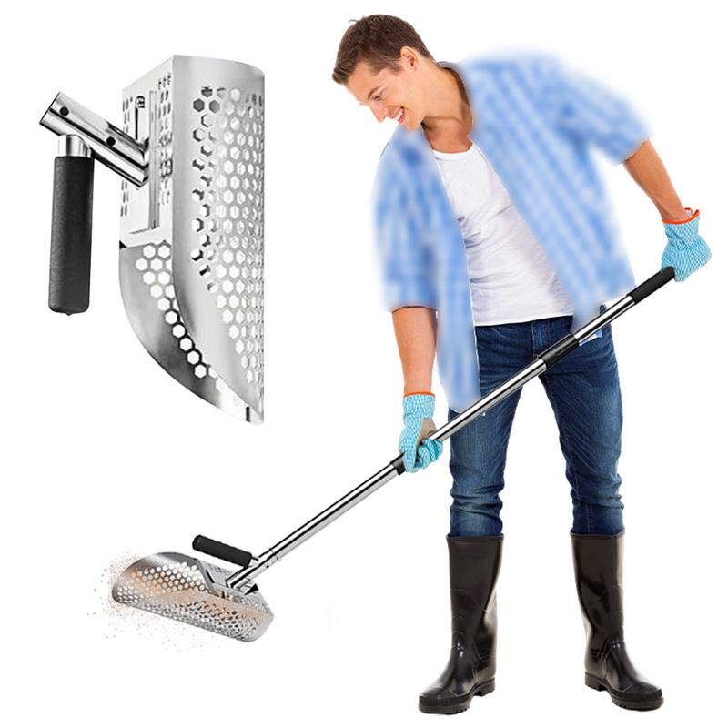 Cupă de nisip din oțel inoxidabil Cupă detector de metale Cupă multifuncțională pentru cernut nisip Lopată pentru cernut rapid pentru subacvatic curte