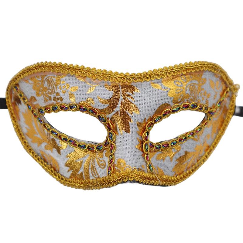 

Таинственный ангел Хэллоуин Маскарадная вечеринка Мужская маска Плюшевая ткань Маска на поллица с тканевыми краями белый