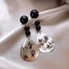Real gold electroplated zircon pearl flower fritillary earrings simple stud earrings temperament earrings women