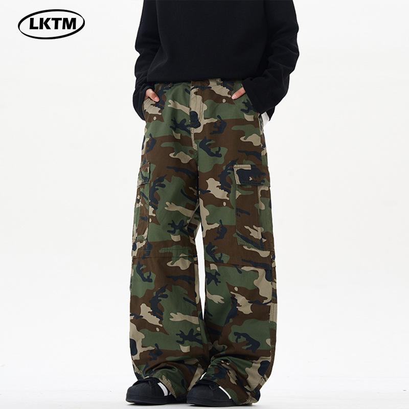 

LKTM 2025 Camouflage Cargo Pants: Unisex Retro Streetwear, Straight-Leg Casuals XL [Recommended 140-155 jin] камуфляжний