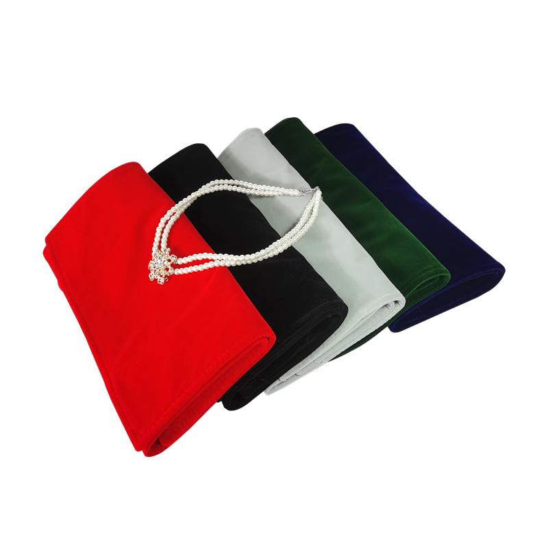 

High-quality Velvet New Color Necklace Jewelry Storage Roll Bag Necklace Storage Bag Travel Convenient Storage Props 5 Colors 1pc