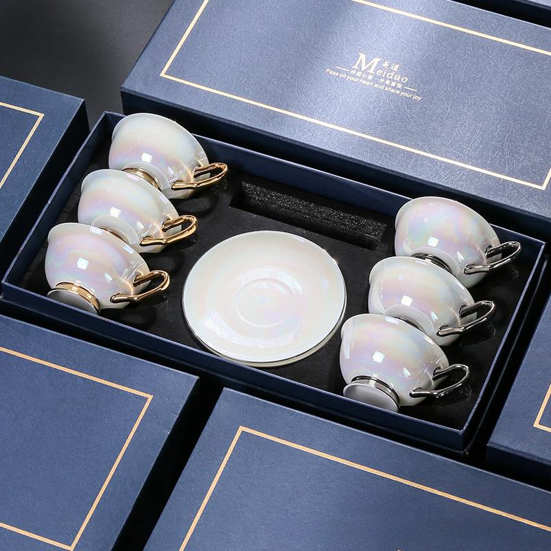High-end Exquisite Bone China Coffee Cups for Couples Golden Galaxy Souvenir Afternoon Tea Tea Set Ceramic and Ceramic Tableware