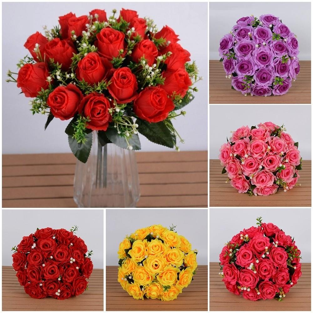 18 Heads Real Happy Flower Mini 10 Colors Valentine's Day Flowers Photography Photo Gift Rose Flowers Decorative Home Decorative