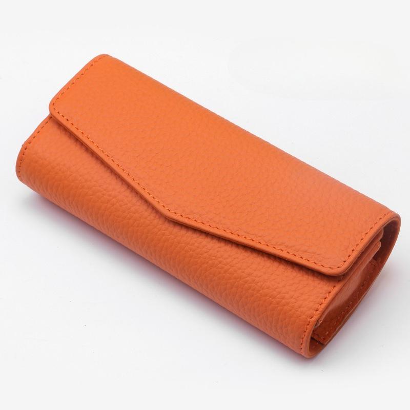 Car Sun Visor Sunglasses Case Hanger Fastener Top layer Cowhide Eyeglasses Holder Card Ticket Storage Box Accessories